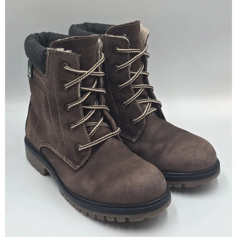 Kamik Takoda Lo Junior Bown Nubuck Leather Waterproof Winter Boots Size 4 WM 6